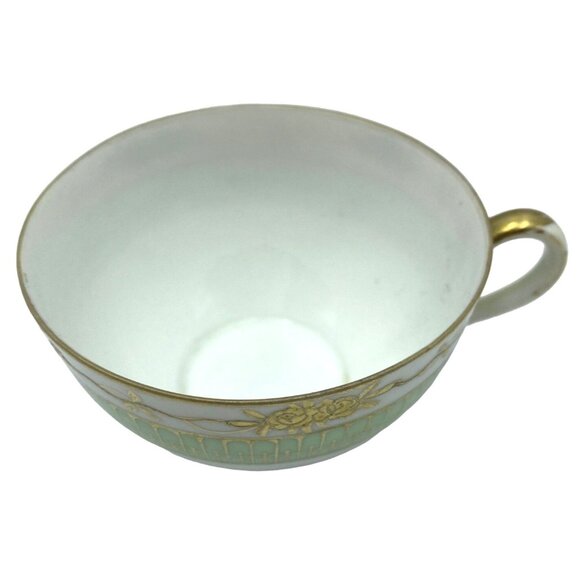 Antique Nippon Hand Painted Tea Cup & Saucer Set Gold Trim Japan - Picture 10 of 14